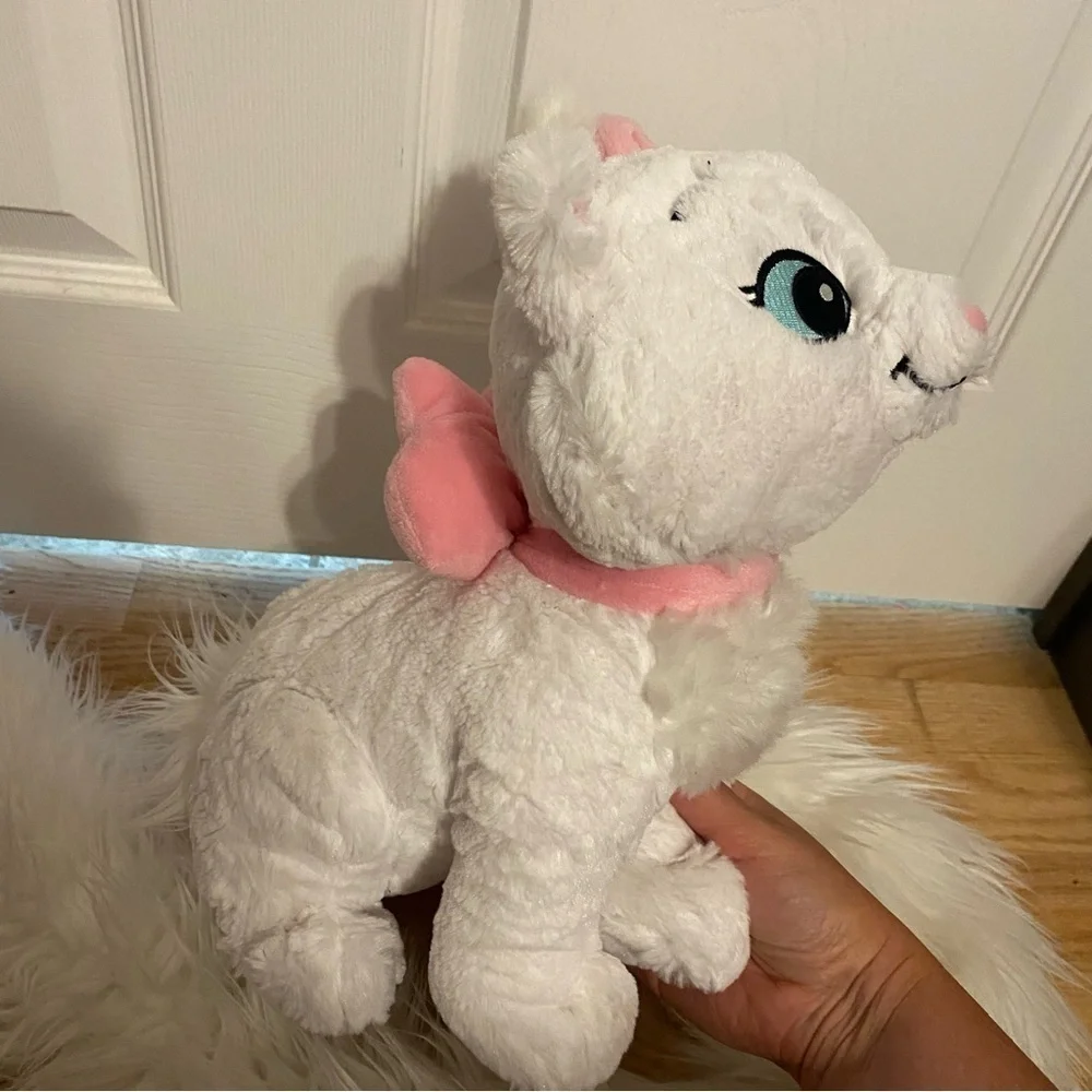 Disney Aristocats Marie Plush Animal Cat Stuffed Extra Long Tail Kids Toy White